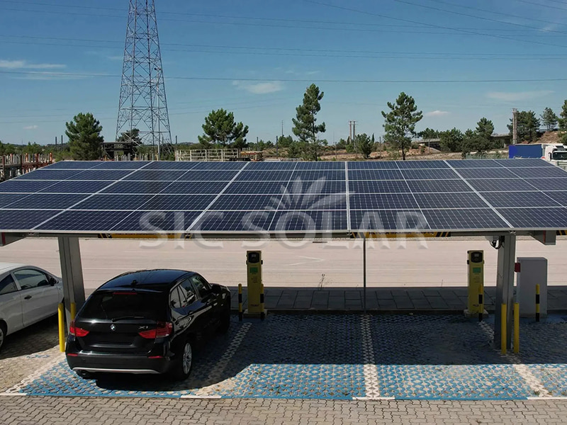 Sistem Pemasangan Carport Solar Aluminium 30KW Di Portugal