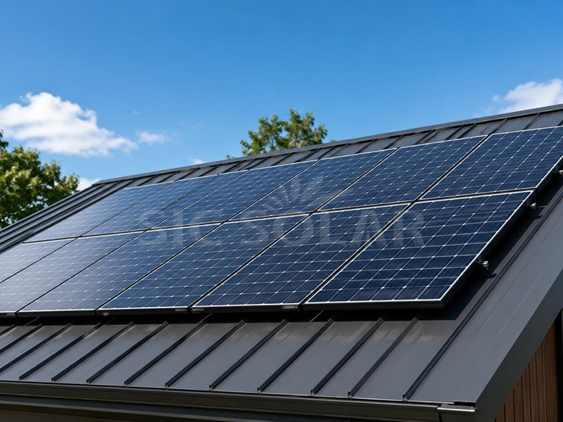 Penyelesaian pemasangan solar 10KW pada bumbung logam di USA