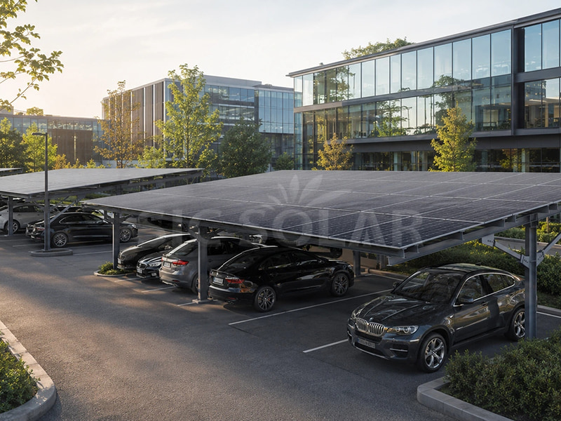 100KW Struktur Pemasangan Solar Carport di Jerman