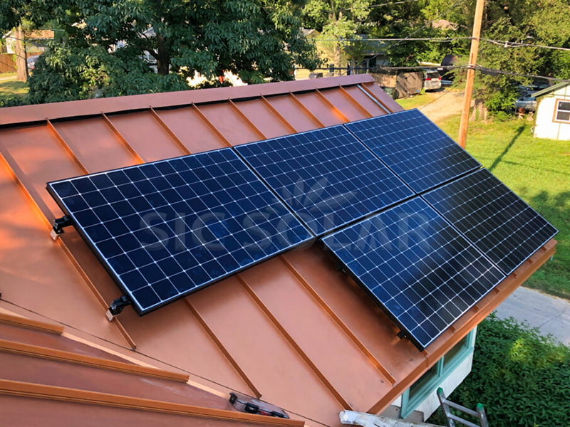 5KW Memasang Panel Suria Pada Bumbung Logam Di Amerika Syarikat