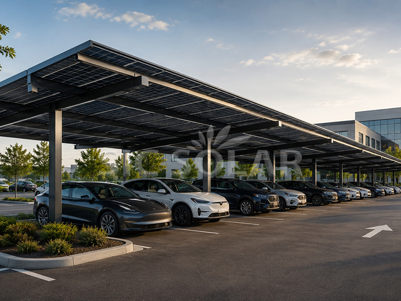 Sistem Rak Carport Solar 200KW Di USA