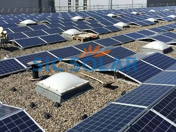 Struktur pemasangan solar bumbung rata 2MW di Jerman | Sic-solar.com