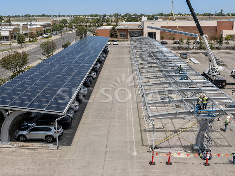 Sistem Racking Carport Suria Kalis Air 300KW di Amerika Syarikat
