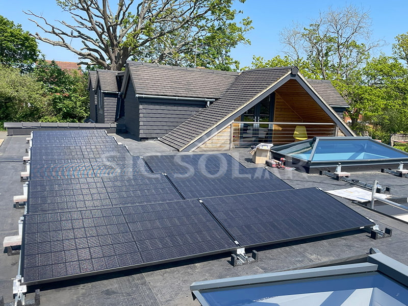 Pemasangan Bumbung Rata 10KW Dengan Sistem Ballast Di England