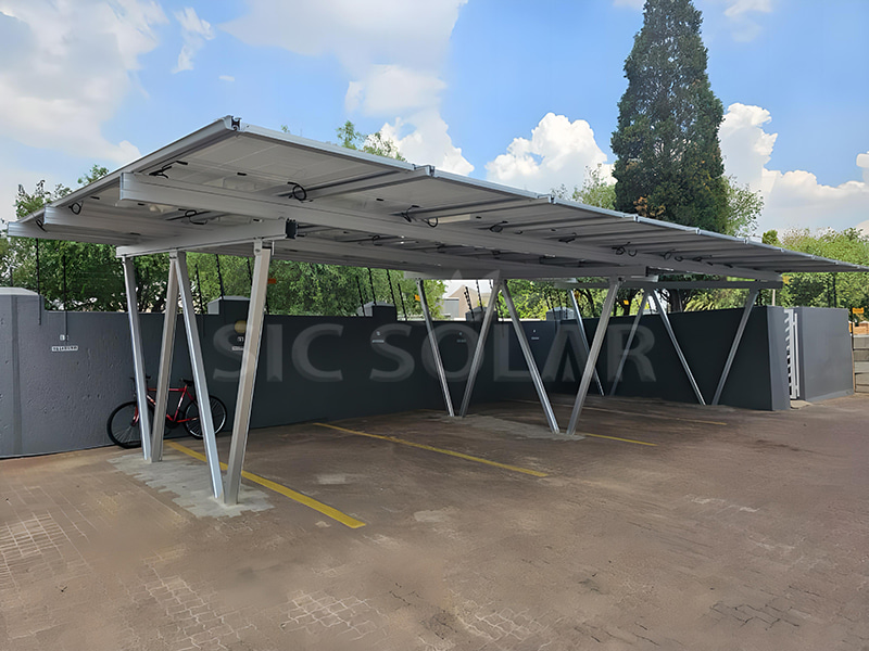 Struktur Carport Panel Suria Kecil Rumah 10KW Di Austria