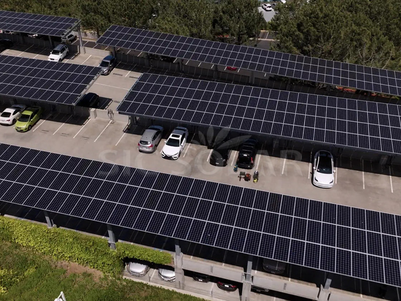 Pemasangan Carport Solar Komersial 500KW Di Jerman