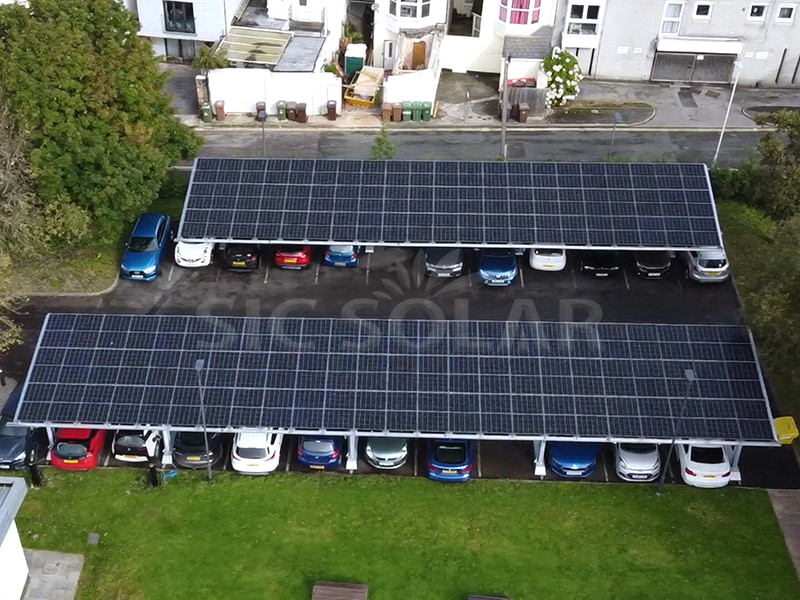 150KW Struktur Pemasangan Solar Carport atas Tanah di U.K.