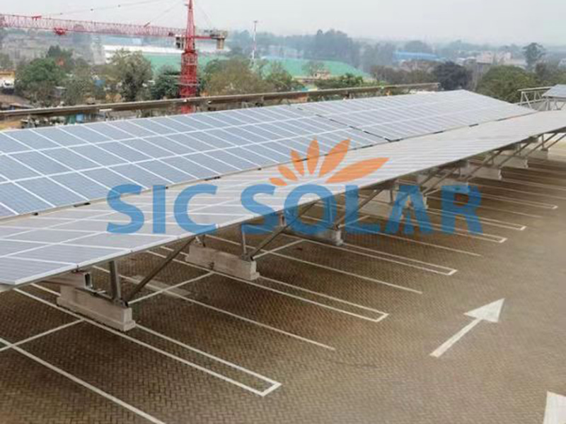 Pendakap pelekap carport solar 200KW di Zambia | Sic-solar.com