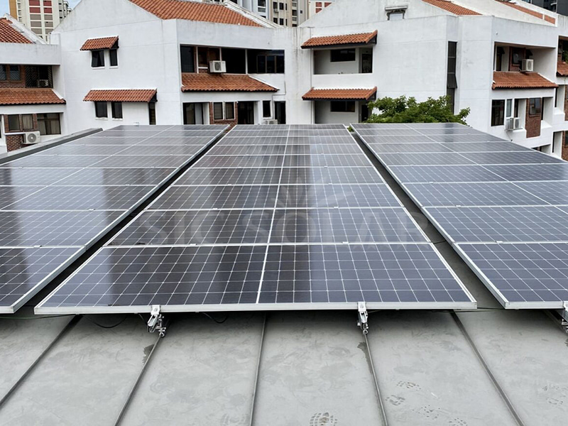 Sistem Pemasangan Suria Bumbung Logam 30KW Untuk Singapura