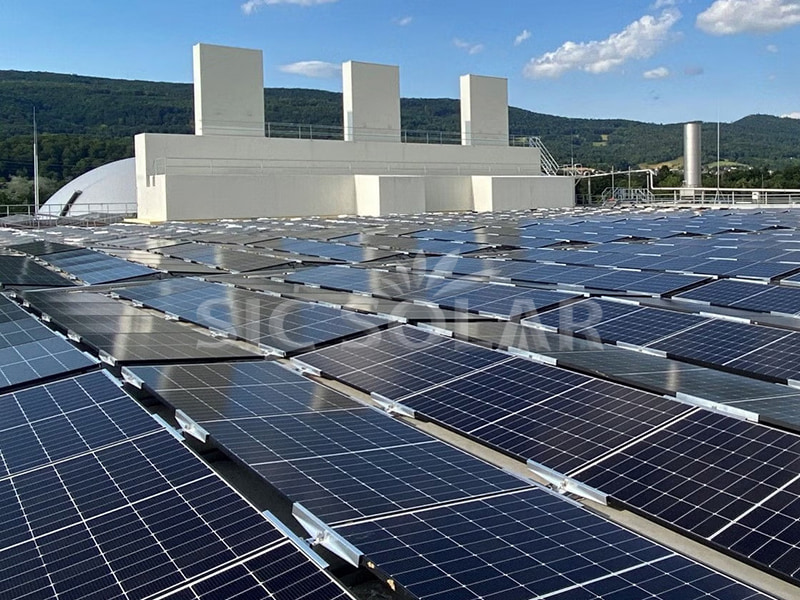 300KW Ballast Roof Solar Mounting System In Switzerland